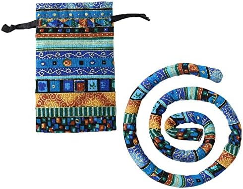Spiral Lock Hair Tie Dreadlock Accessory Dreadlock Ponytail Holder Bendable Hair Ties for women and men 25 Inch Colorful Curly Hair Holder With Storage Bags (Colorful Blue)