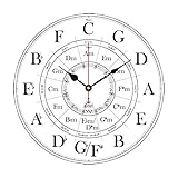 Circle of Fifths Decorative Wall Clock for Women Men Teen Girls Boys Silent Wood Clock 14 Inches