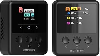 ISDT 608PD Lipo Battery Charger Discharger, PD 140W DC 240W/10A Dual Mode Input, Smart RC Battery Balance Charger for 2~6S Lithium LiHv LiIon Life NiMH Ni-Cd/Pb,with LCD Display,Phone Control