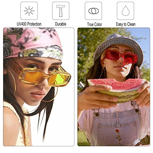 Stylish Retro Rectangle Sunglasses | Non-Polarized Vintage 90's Square Frame AZ9481 - View #10