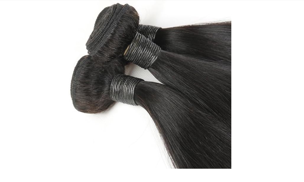 Kit Bundles de cheveux humains droits 3x 100gr, 20 pouces + 1 frontal