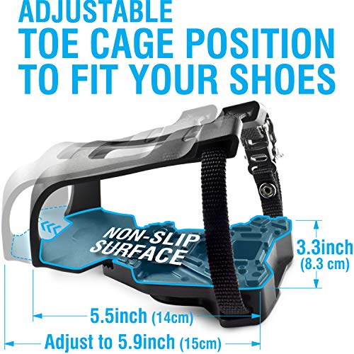 Marque Toe Cages For Indoor Cycling Pedals - Ride Indoor Fitness Bikes With Regular Shoes Using Clip On Toe Cage Adaptor Compatible With Look Delta Pedals (Toe Cage) #TOP2