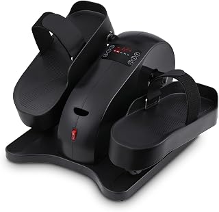 NK Elektrischer Mini Ellipsentrainer mit Fernbedienung, leiser Pedal, für Zuhause oder Büro, 12 Stufen, LCD-Display, passives Training, kompakt, Schwarz