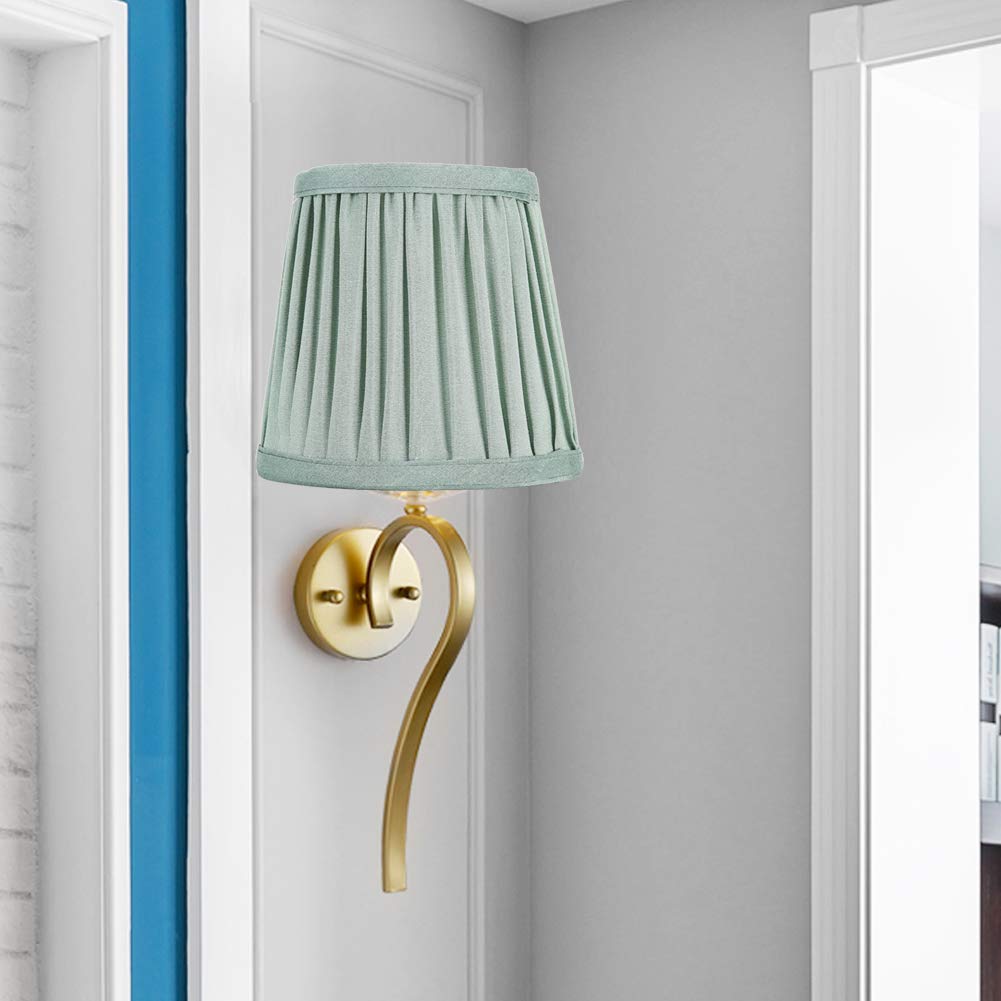 Paralumi Piccoli Per Lampadari, Paralumi Per Lampadari con Clip da 6 Pezzi Per Lampadari, Lampade da Parete, Accessorio Copri Lampada in Tessuto Per Lampadari Verde