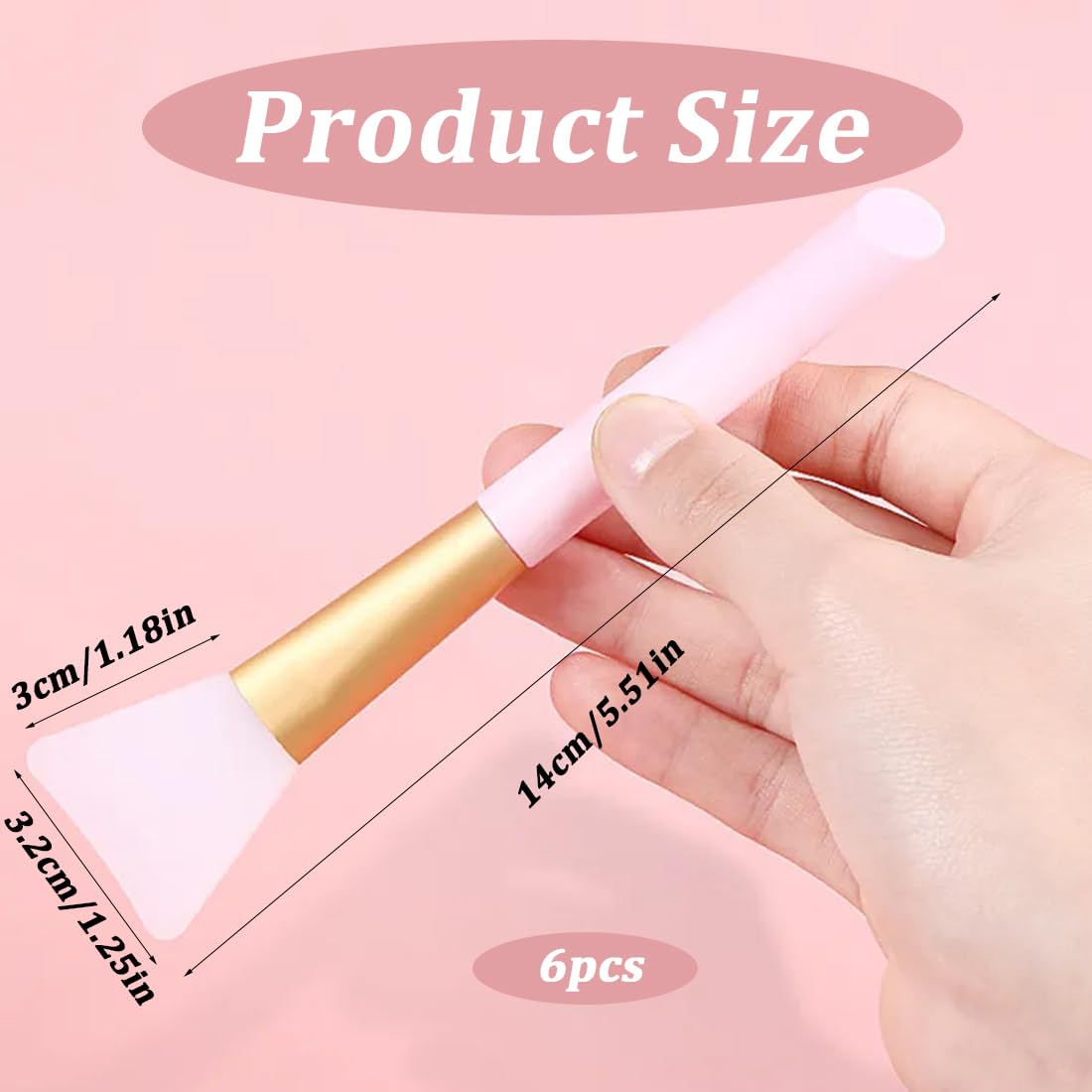 6 PCS Pennello Maschera Silicone, Professionale Pennello Maschera, Pennello Maschera, Maschera Strumento di Bellezza Morbido Pennelli per Maschera Occhi DIY
