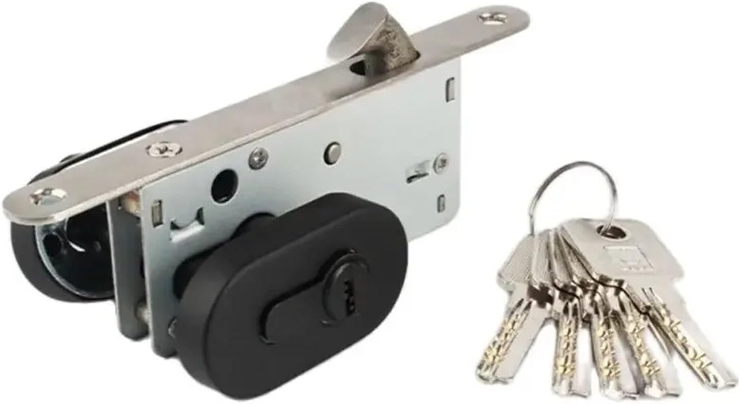 Stainless Steel Hook Locks Portable Door Lock Framed Glass Door Lock Ground Lock Balcony Push-Pull Door Hardware Lockset(B)