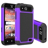 LK [Shock-Absorption] Hybrid Dual Layer Armor Defender Protective Case Cover for ZTE Maven / ZTE Overture 2 / ZTE Fanfare / ZTE Speed (Purple)