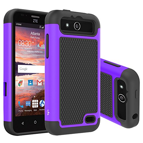 LK [Shock-Absorption] Hybrid Dual Layer Armor Defender Protective Case Cover for ZTE Maven / ZTE Overture 2 / ZTE Fanfare / ZTE Speed (Purple)