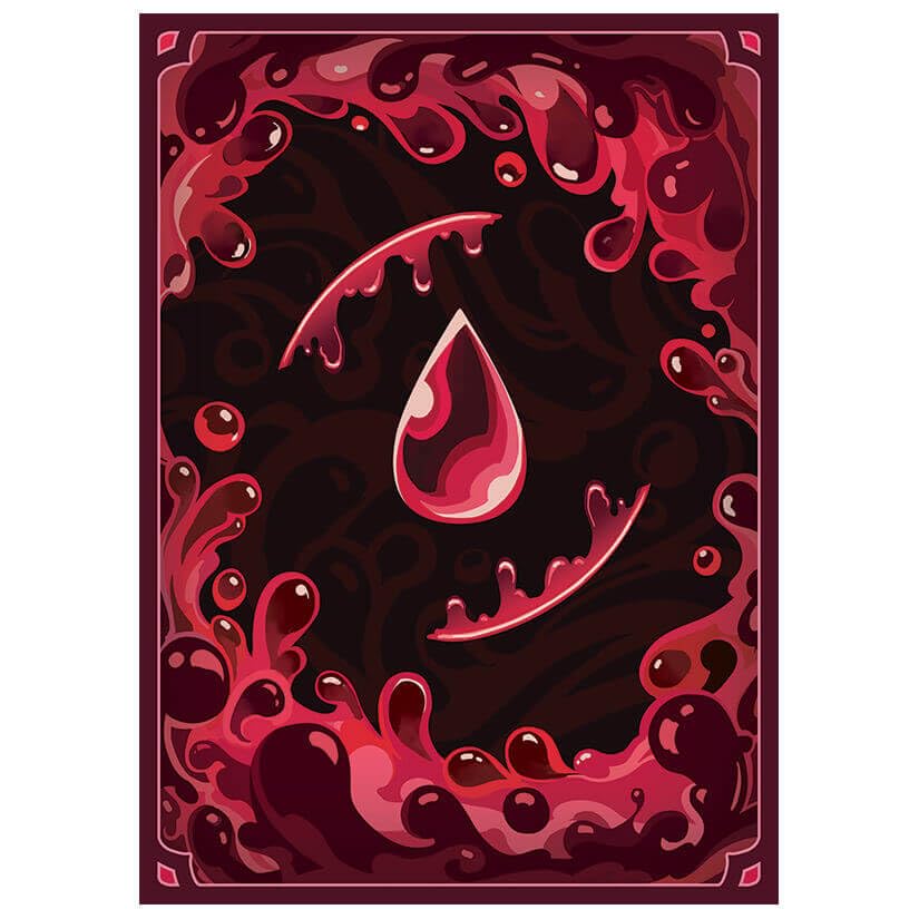 Fantasy North - Blood - Elements Series II - 100 Textured Matte TCG Card Sleeves - Fits Magic MTG Commander Pokemon and Other Card Games - Playing Card Sleeves