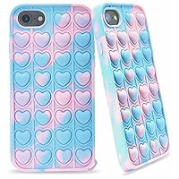 elexal Poppet Silicone Phone Case Compatible with iPhone 6s 7 8 SE2022, Fidget Phone Case for Girls, Anti-Anxiety Anti-Depression ADHD OCD Stress Relief Toy