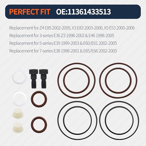 Image of HiSport Dual Vanos O-Ring Seal Repair Kit - Compatible with BMW E36 E39 E46 E53 E60 E83 E85 M52tu M54 1998-2006 - Replacement Timing Solenoid Gasket Kit 11361433513 11361748745