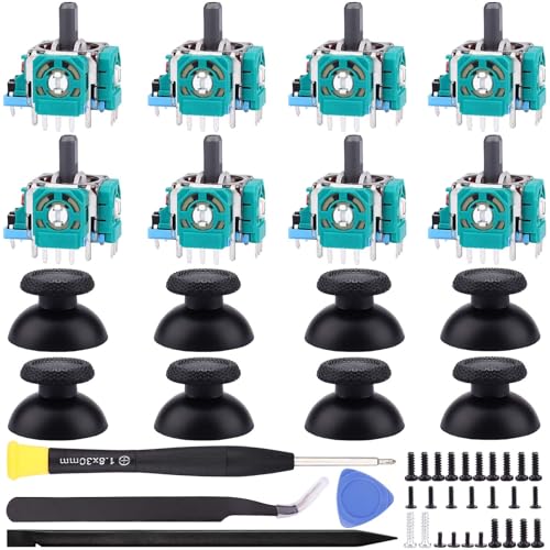 Image of 8 Pack Joystick Replacement for PS5 Controller, 3D Analog Sensor Module Thumb Sticks Replacement Part with Thumbsticks Repair Screwdriver Kit for PlayStation 5 DualSense Controller