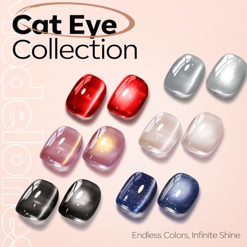 Image of modelones Silk Cat Eye Gel Nail Polish Nude Silver Moonlight Glitter Holographic Glass Cat Eye Summer Jelly Shimmer Reflective Translucent U v Gel Magnetic Nail Polish 15 ML