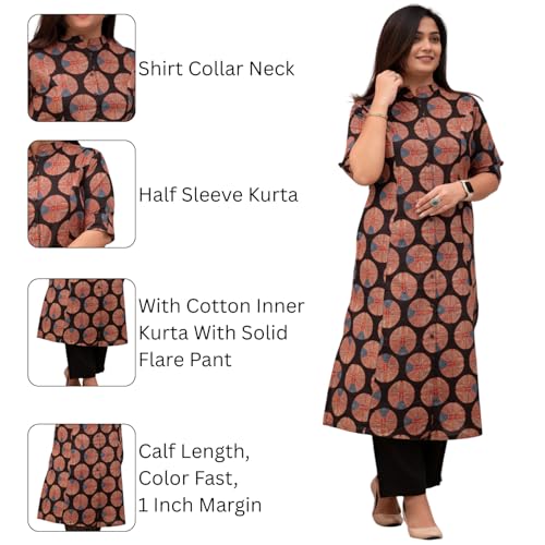 Image of Sun Fashion And Lifestyle Kurta Sets for Women | Kurta Sets | Co-Ord Set for Women Ethnic | Women's Rayon Straight Printed Kurta with Solid Pant (KP51 Red)