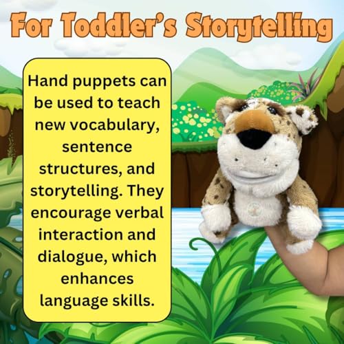 Image of Chi-Chimpu Talking Mouth Animal Hand Puppet - Interactive Plush Toy for Kids, Perfect for Storytelling, Imaginative Play, Educational Learning, and Creative Role-Playing - Black