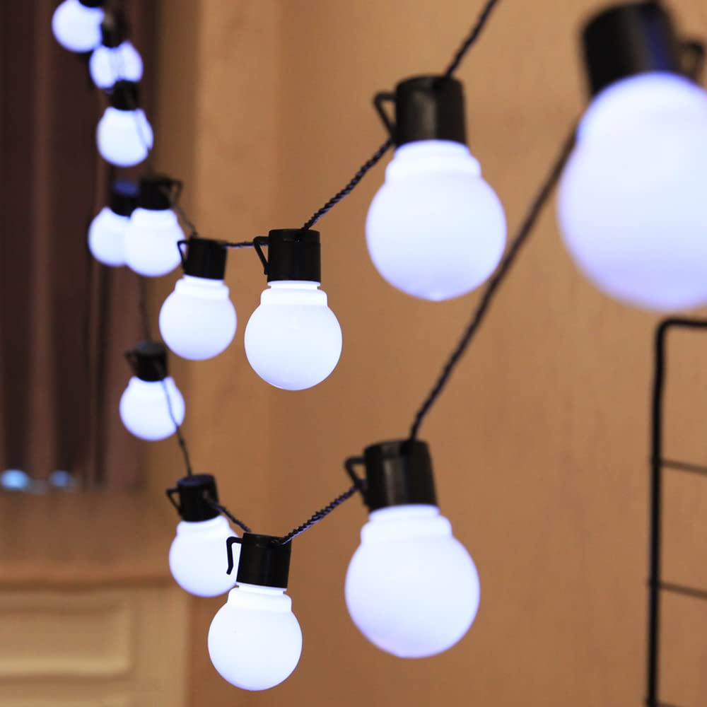 6M 40LED Fairy Light,USB o batería LED Frosted Bulb String Lights,para Yard Home Wedding Parties Christams (batería, Blanco)