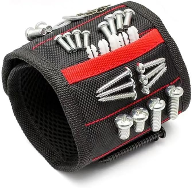 El mejor regalo para hombres Vastar pulsera magnética cinturón de herramientas con 5 potentes imanes para sujetar tornillos, clavos, pernos, brocas,
