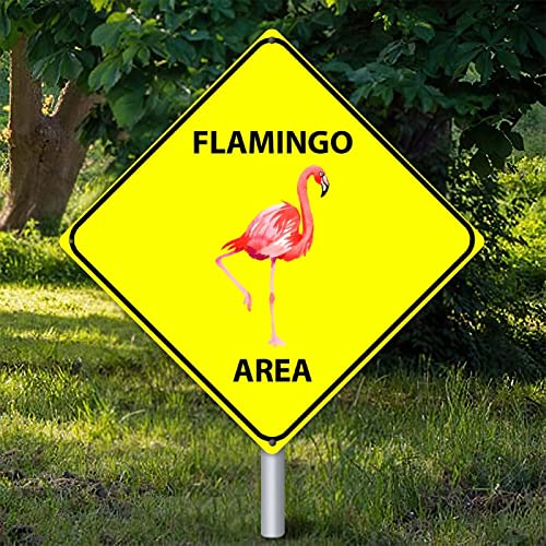 Plaque en métal flamant rose : panneau d'avertissement de traversée résistant aux intempéries