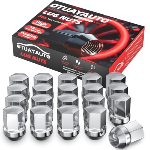 Image of OTUAYAUTO 9 /16-18 OEM Lug Nuts - Replacement for 2005-2011 Dodge Dakota, 2004-2009 Durango, 2002-2010 Ram 1500, 2011 Ram 1500, 2007-2009 Chrysler Aspen, 20PCS Chrome OEM Factory Style Lug Nut