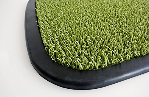 AstroTurf 10187327FG 50 x 75 cm Utopia Quadro High Performance Outdoor Scraper Doormat with Rubber Frame - Apple Green