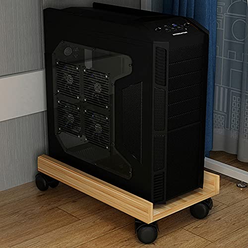 Smay CPUスタンド PCスタンド キャスター付き台車 会社 オフィス 移動 自宅 便利用品 デスクトップ用 ほこり対策 掃除がラク 収納カート 足元収納 バッフル付き
