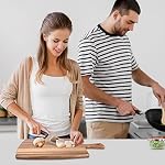 16.6" Large Wood Cutting Board Kitchen with Handle Acacia Charcuterie Board - Image 7