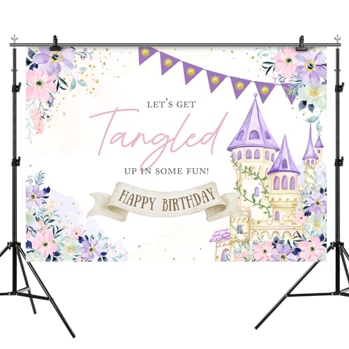 Fondo de cumpleaños con castillo y flores 7x5ft miniatura 5