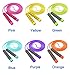 Adjustable Soft Skipping Rope with Skin-friendly Foam Handles for Kids, Children, Students and Adults - Orange & Green