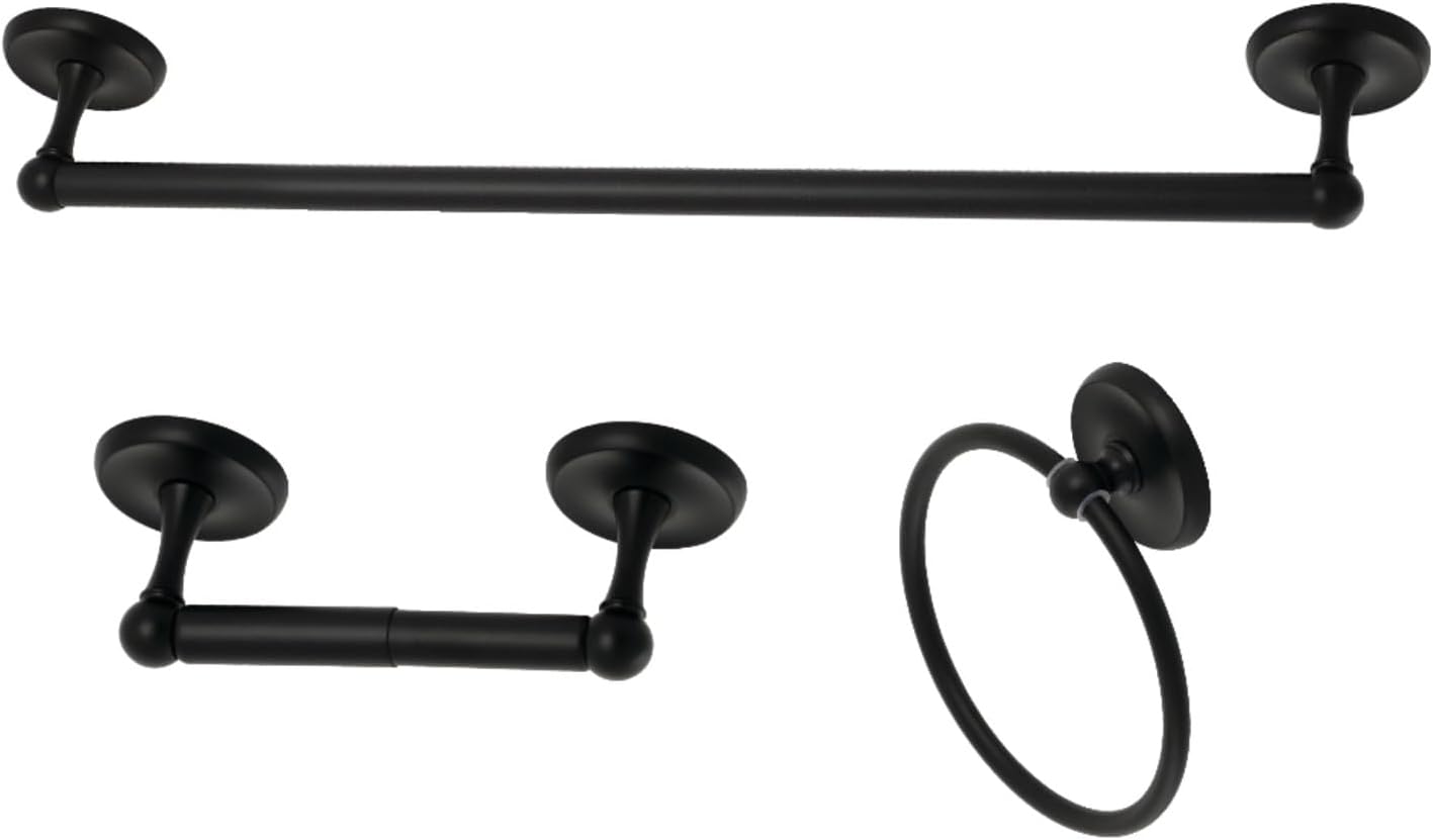 Kingston Brass BAK31248PB Victorian 3-Piece Bathroom Accessory Set, Polished Brass