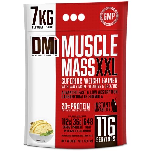 MUSCLE MASS XXL   SUPERIOR WEIGHT GAINER (Vanilla, 7 KG (15.4 Lbs))