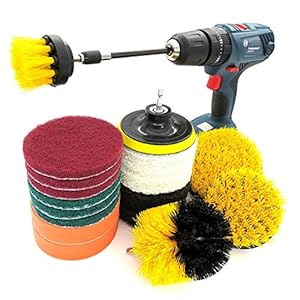 JOMSK Bevestigingsset voor boorborstels, boorborstel, scrubpads, 18 stuks, Power-Scrubber Cleaning Kit…