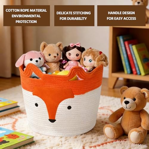 Panier de rangement en corde de coton tissée avec oreilles salon