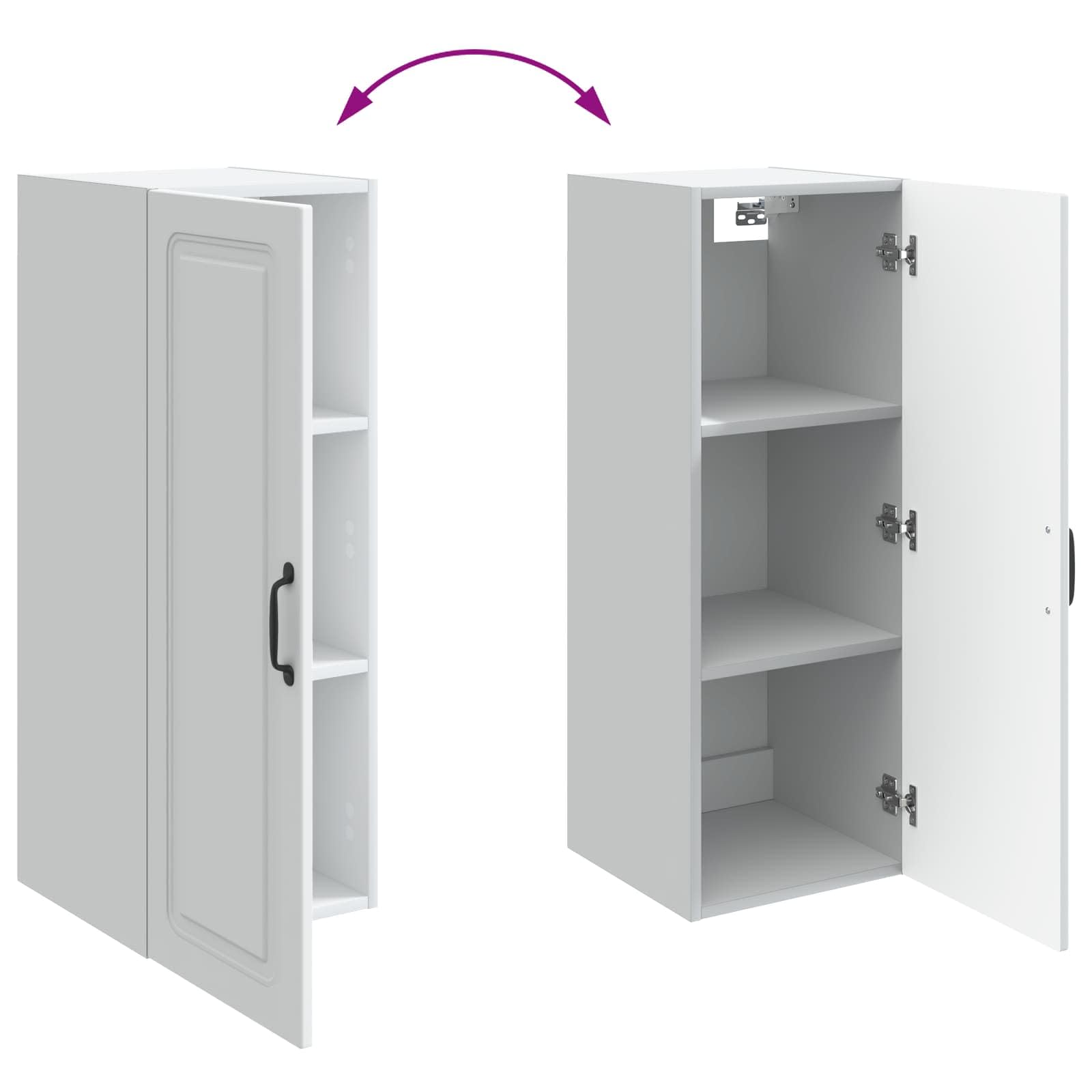 vidaXL Armoire Murale 33 x 34,5 x 90 cm Bois d'ingénierie Blanc