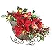 Lighted Sleigh Elegant Christmas Centerpiece Decoration with Cardinals, Poinsettias, Pinecones & Holly
