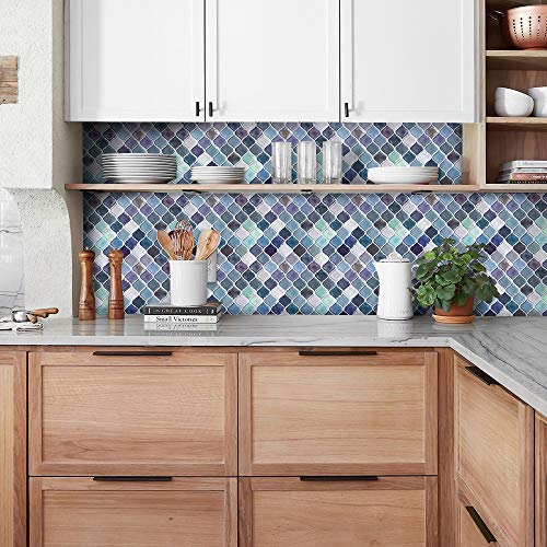 Peel And Stick Tiles Backsplash For Kitchen - Kitchen Backsplash Tile, Adhesive Backsplash, Stick On Backsplash, Stick On Tiles For Kitchen Bathroom Rv 11'' X 10'' (5 Sheets) #TOP2