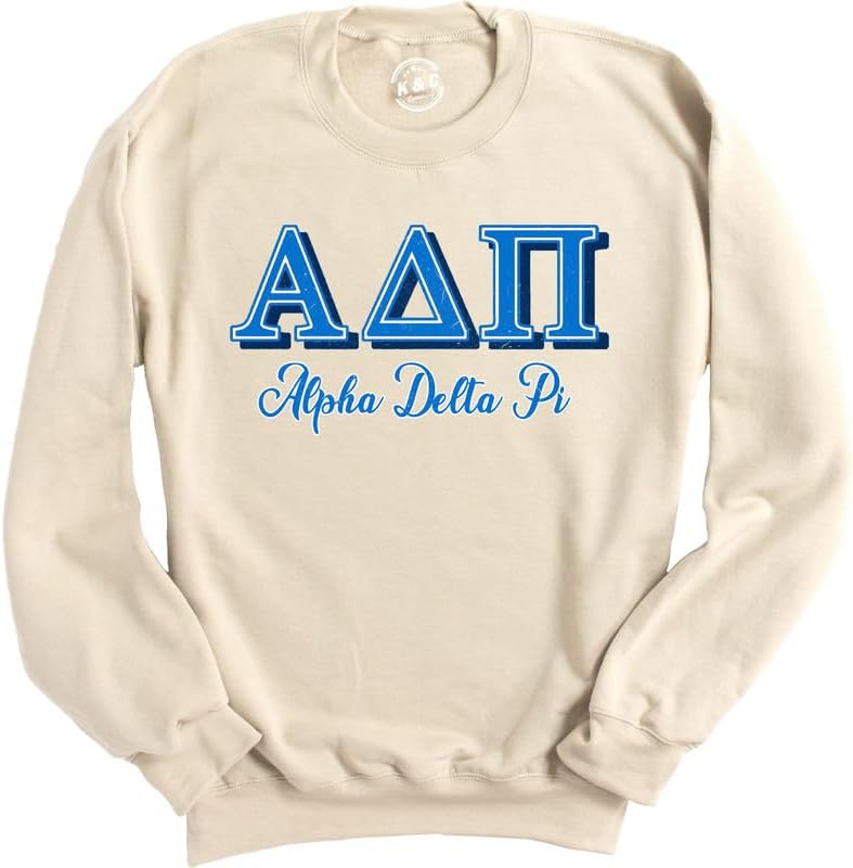 Alpha Delta Pi Sweatshirt - ADPI Greek Colors Sorority Crewneck Sweatshirt
