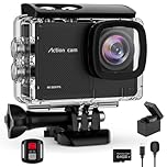 4K Action Camara Waterproof with 64G Crad- 60FPS 48MP HD WIFI Camera with EIS 40M Underwater Camera 170°Wide Angle Sports Camera with 2.4G Remote Control 2 Batteries Helmet Mount Accessories Kits