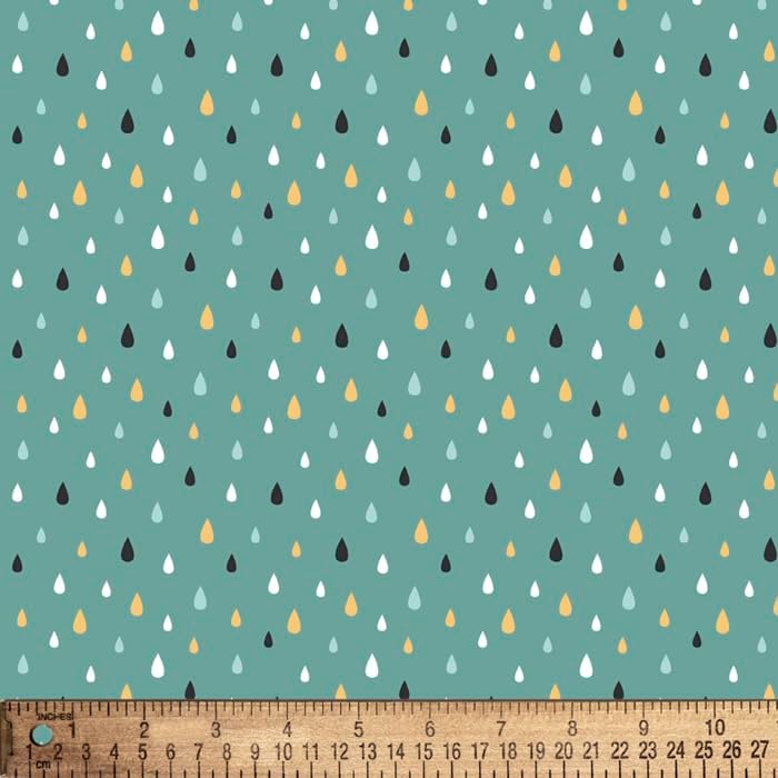 Raindrops Flannel Fabric, by The Yard