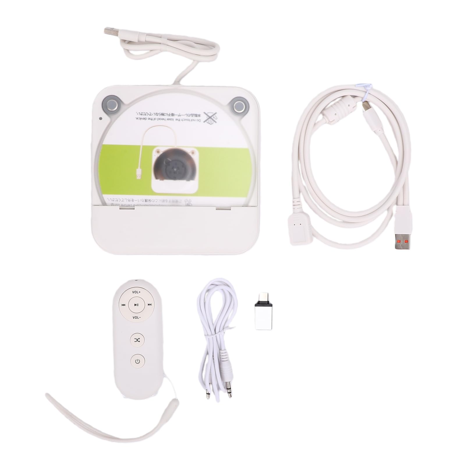 Lettore CD Esterno per Auto, Alimentazione USB, Audio HiFi, Chip Anti-skip, Doppia connettività Ingresso AUX, unità Disco Portatile per PC TV per Auto per Veicoli