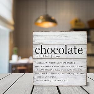 Dumyum Wooden Box Sign - Chocolate Lover Gift, 5 x 5 Inches, Wood Material, Multicolour, Tabletop Decoration Dumyum Wooden Box Sign Chocolate Lover Gift 5 x 5 Inches Wood Material Multicolour Tabletop Decoration
