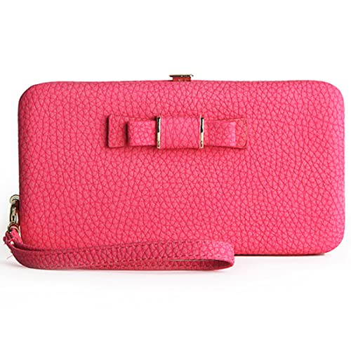 Women Bowknot Wallet Long Purse Phone Card Holder Clutch Large Capacity Pocket