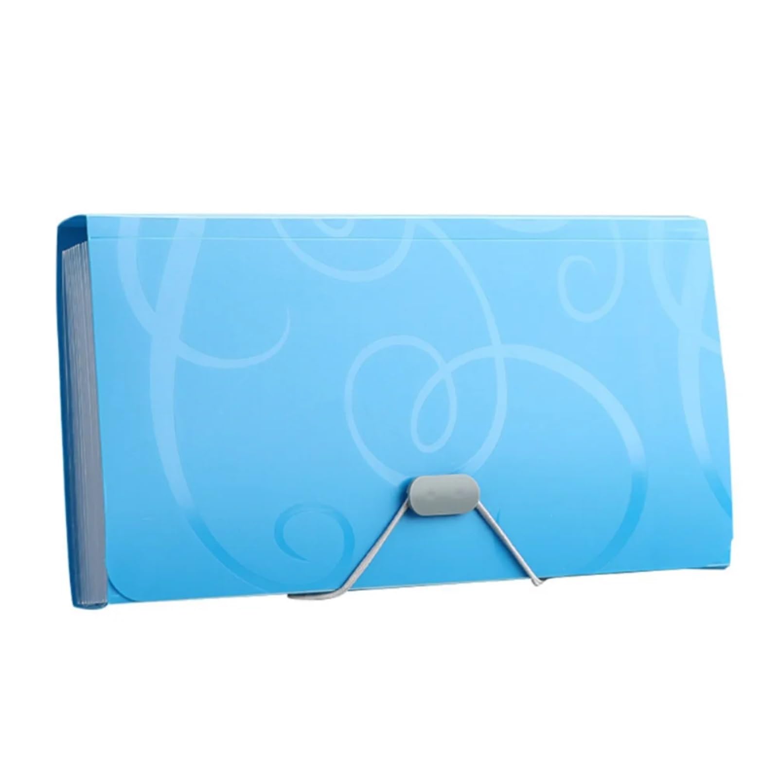 Aktenordner aus Kunststoff mit Faltmechanik, Erweiterbarer Akkordeon-Aktenordner-Organizer aus Kunststoff, A6, Blau, 175 x 110 25 mm