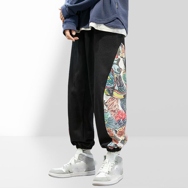Jogging homme style chinois pour un look vintage décontracté tendance