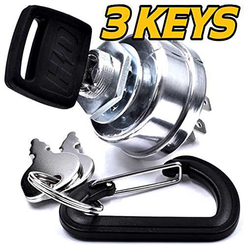 Hd Switch Replaces Dixie Chopper 20245 Starter Ignition Key Switch - Includes 2 Keys, Mounting Hardware & Free Carabiner #TOP1
