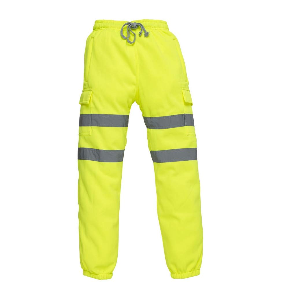 yoko Pantalon de jogging haute visibilité réfléchissant fluorescent haute visibilité unisexe, Jaune fluo, S