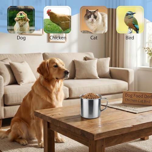 Vaso medidor para alimentos de mascota 350 ml acero inoxidable miniatura 7