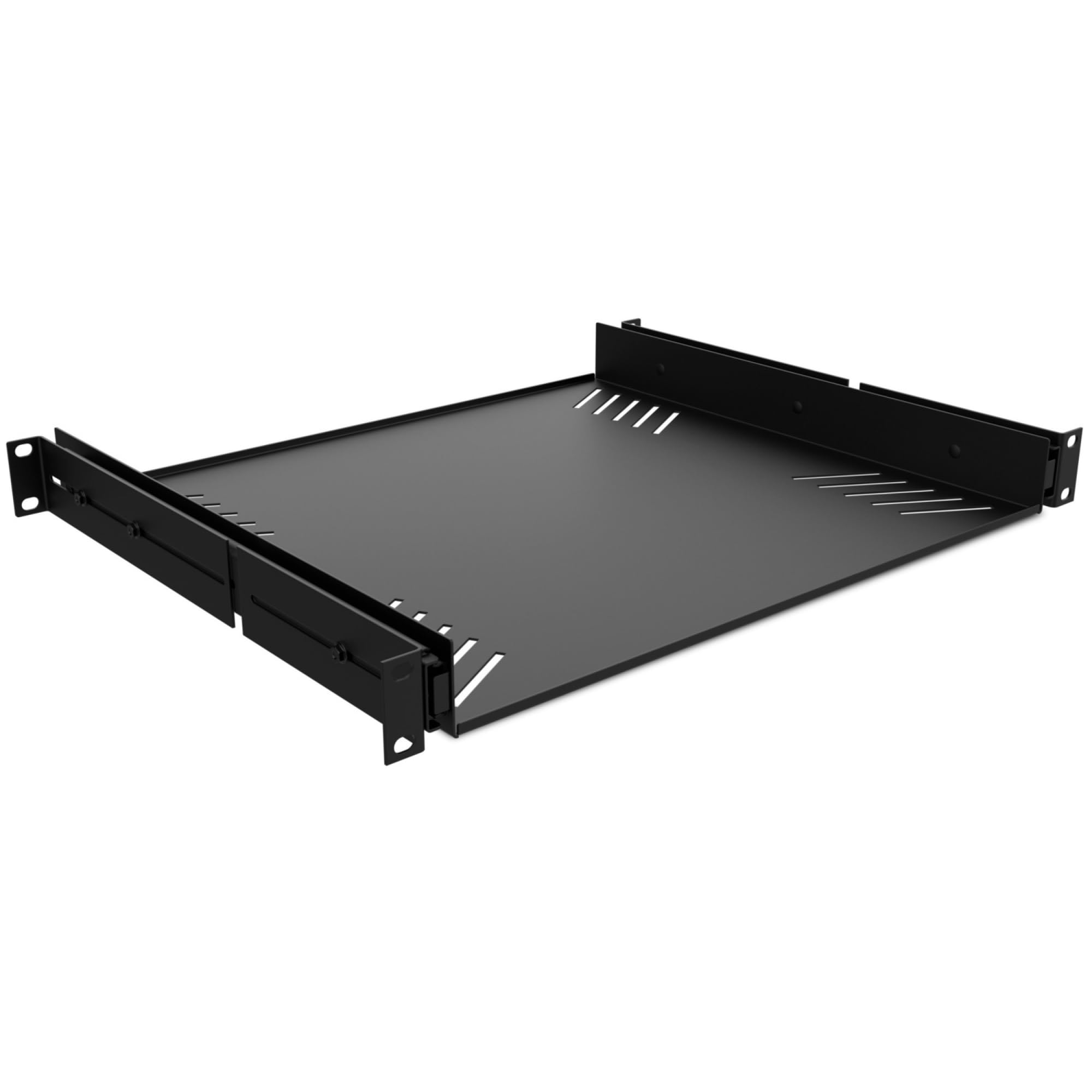 Audibax Pro Rack Drawer Ext 1U - Vassoio Scorrevole con Griglie 1U per Rack da 19 pollici - Ripiano Rimovibile 482,6 mm di Larghezza x 376 mm di Profondità - Realizzato in Acciaio - Capacità 8 kg
