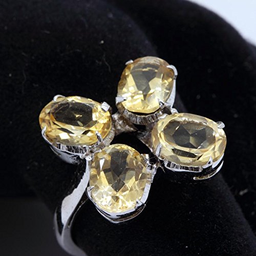 Bague Citrine Argent 925 de taille 54 artisanat d'exception et éclat naturel durable - 2