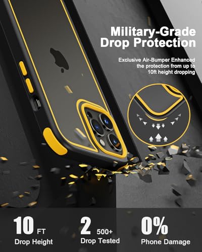 Coque iPhone 12 Pro Max antichoc militaire housse bumper transparent jaune