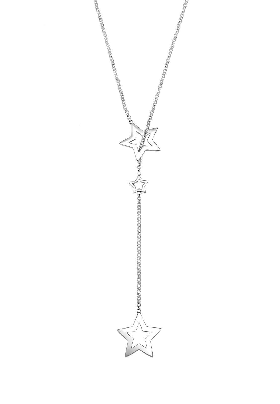 Elli Halsketting voor dames, Y-ketting met hanger en kristallen in 925 sterling zilver, 45 cm lang, kristal